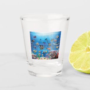 Vaso De Chupito Natación de peces tropicales