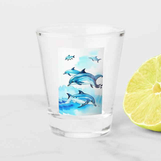 Vaso De Chupito Natación delfines (Anverso)