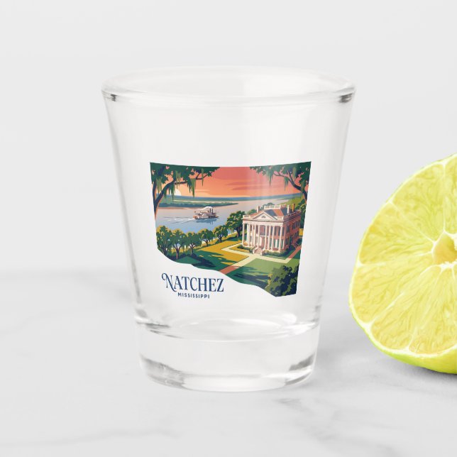 Vaso De Chupito Natchez, Mississippi Misisipi (Anverso)