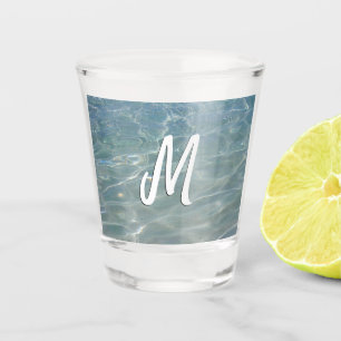 Vaso De Chupito Naturaleza azul del Resumen del Agua del Caribe