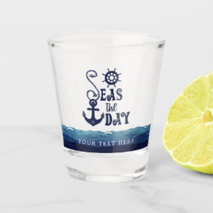 Vaso De Chupito Nautical Anchor SEAS THE DAY Personalized