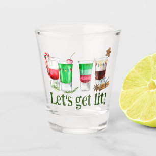 Vaso De Chupito Navidad Fiesta Divertida Let's Get Lit