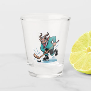 Vaso De Chupito Navidad Jugando Hockey sobre Hielo Espeluznante Na