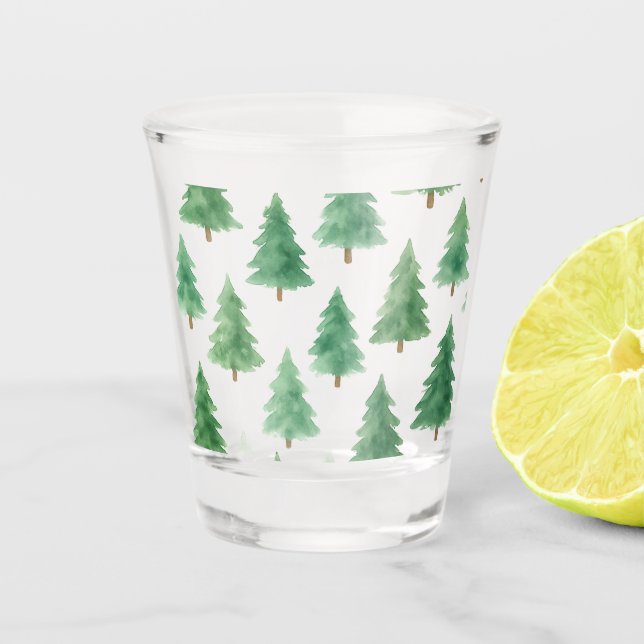 Vaso De Chupito Navidades acuáticos modernos pinos sin mar (Anverso)
