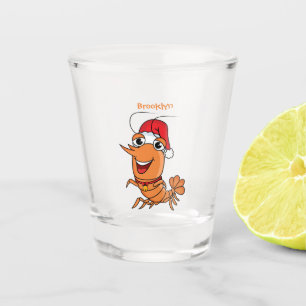 Vaso De Chupito Navidades alegres, camarones, personalizado ilustr