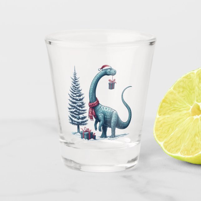 Vaso De Chupito Navidades Brontosaurus dinosaur (Anverso)