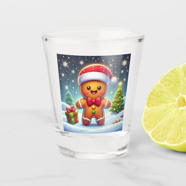 Vaso De Chupito Navidades caprichosos/hombre de pan de jengibre de (Anverso)