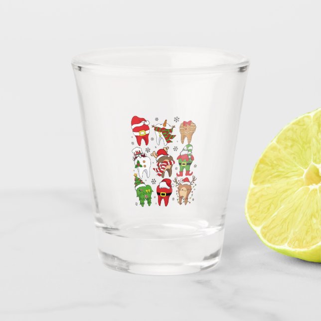 Vaso De Chupito Navidades curas Caracteres dentales Divertidos Fes (Anverso)
