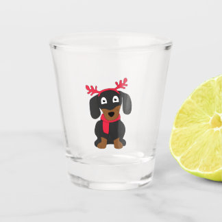 Vaso De Chupito Navidades dachshund