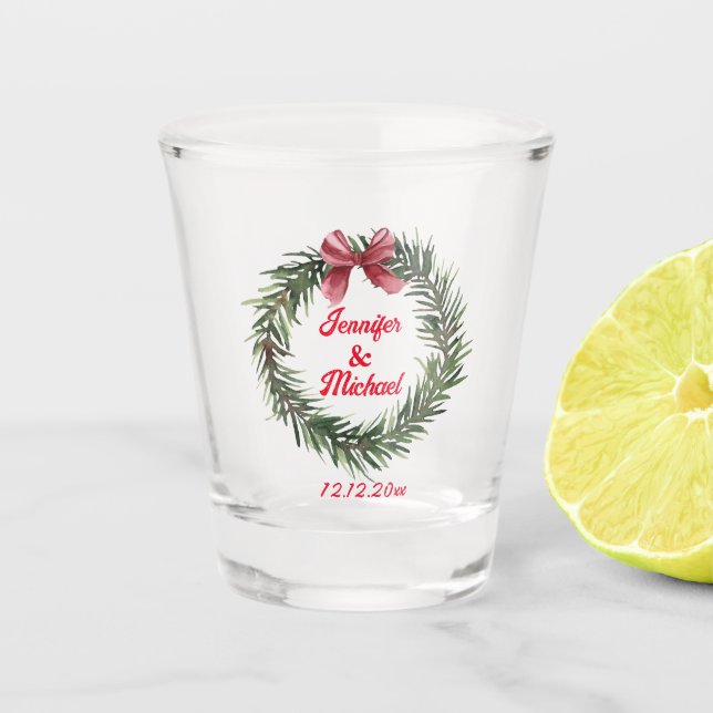 Vaso De Chupito navidades de acuarela fueron bodas de invierno (Anverso)