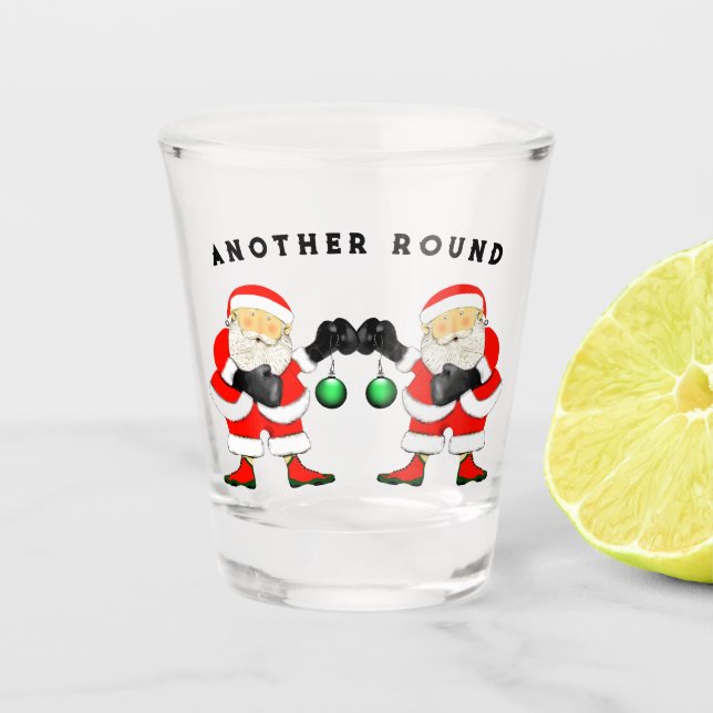 Vaso De Chupito Navidades de boxeo con vidrio caliente (Anverso)
