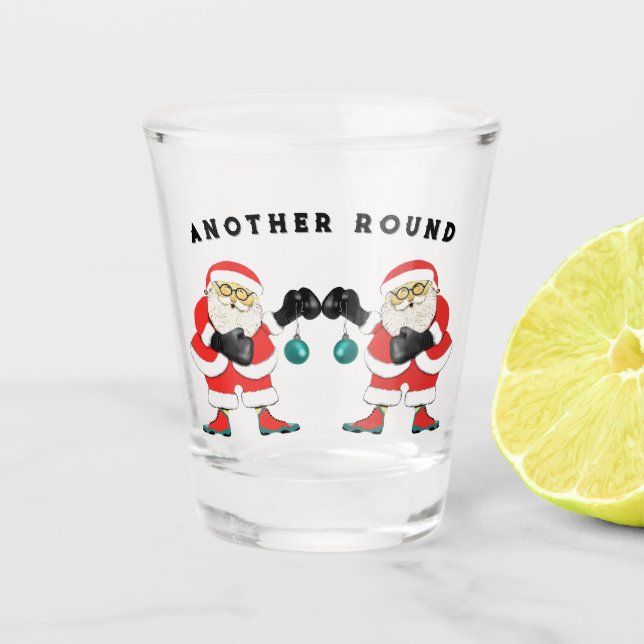 Vaso De Chupito Navidades de boxeo con vidrio caliente (Anverso)
