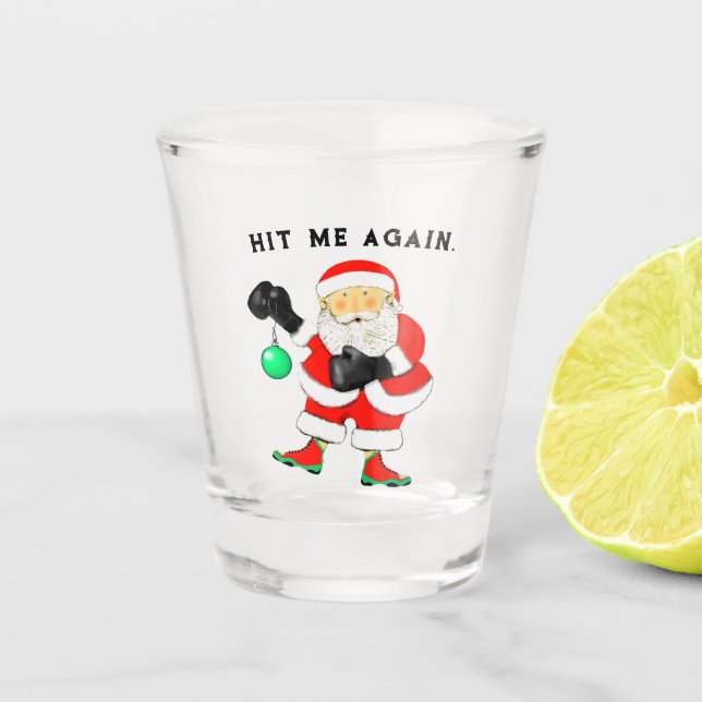 Vaso De Chupito Navidades de boxeo con vidrio caliente (Anverso)