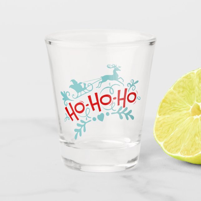 Vaso De Chupito Navidades de Ho-Ho-Ho Santa Sleigh Ride | Vacacion (Anverso)