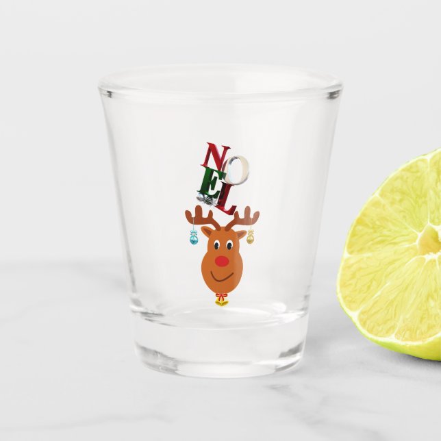 Vaso De Chupito Navidades de Noel Deer Bells Bauble Rudolf Snowfla (Anverso)