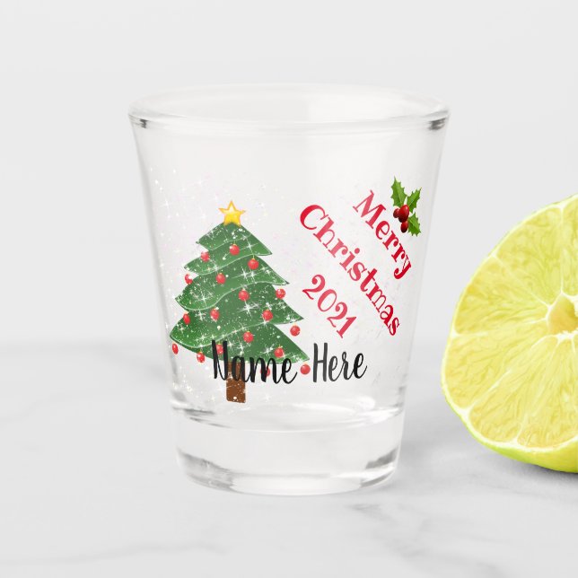 Vaso De Chupito Navidades de nombres festivos y personalizados con (Anverso)