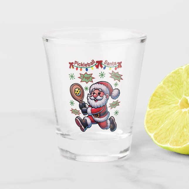 Vaso De Chupito Navidades de Pickleball Santa Claus (Anverso)