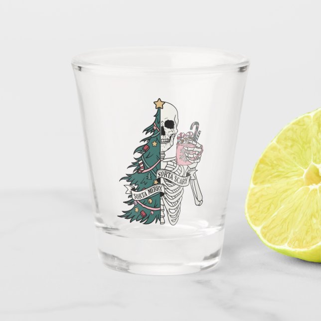 Vaso De Chupito navidades de "Sorta Scary Sorta Merry" Skeleton (Anverso)