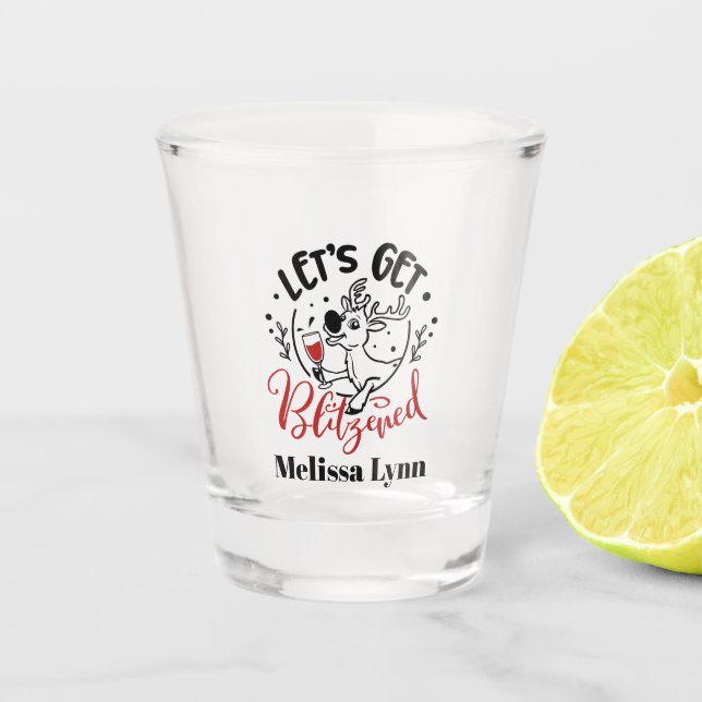 Vaso De Chupito navidades divertidos Arte de palabras Blitzed (Anverso)