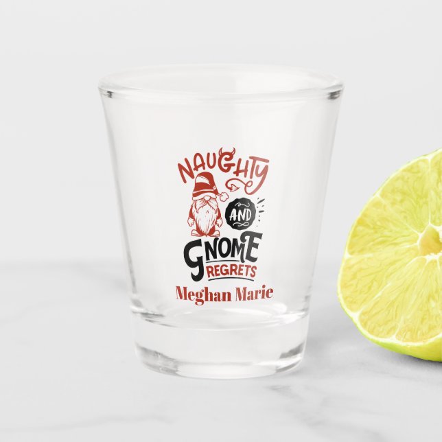 Vaso De Chupito navidades divertidos gnome word art (Anverso)