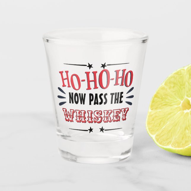Vaso De Chupito Navidades divertidos tomando quién pasa WHISKEY (Anverso)
