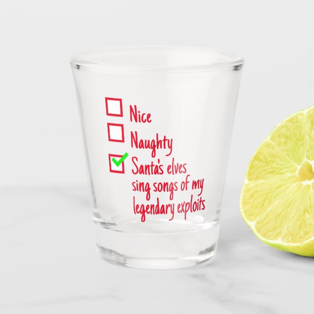 Vaso De Chupito Navidades divertidos, traviesos o bonitos de Santa (Anverso)