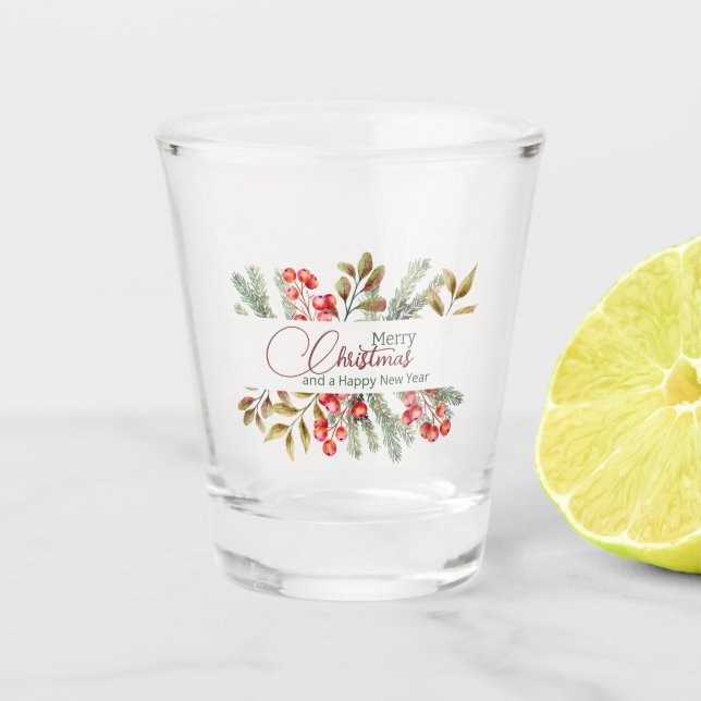 Vaso De Chupito Navidades Elegante acuarela (Anverso)