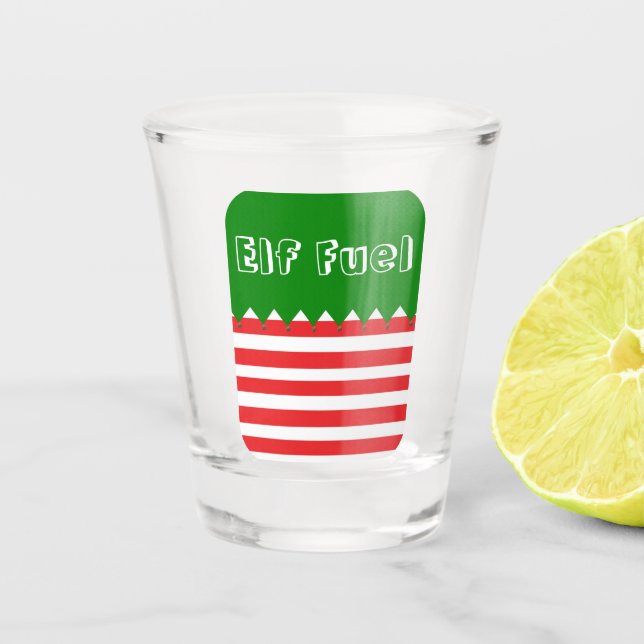 Vaso De Chupito Navidades Elf Vidrio de Combustible Disparado (Anverso)