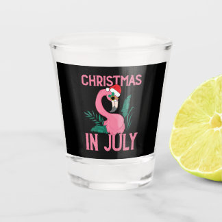 Vaso De Chupito Navidades en flamingo rosa julio con sombrero de s