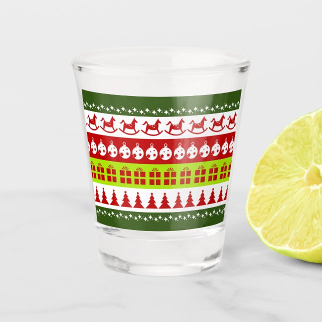 Vaso De Chupito Navidades feos rojos verde dulce festivo (Anverso)