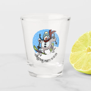 Vaso De Chupito Navidades Fiesta Esquiar a Snowman Gorra Personali