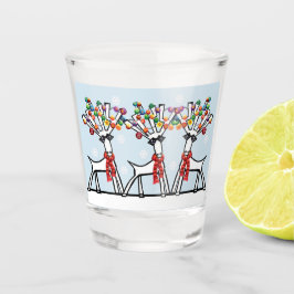 Vaso De Chupito Navidades fiesta reno con copos de nieve