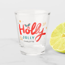 Vaso De Chupito Navidades Holly Jolly Fun Winter Nombre personaliz