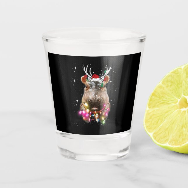 Vaso De Chupito Navidades Iluminan Hippo Fiona Hippopótamo Lover (Anverso)
