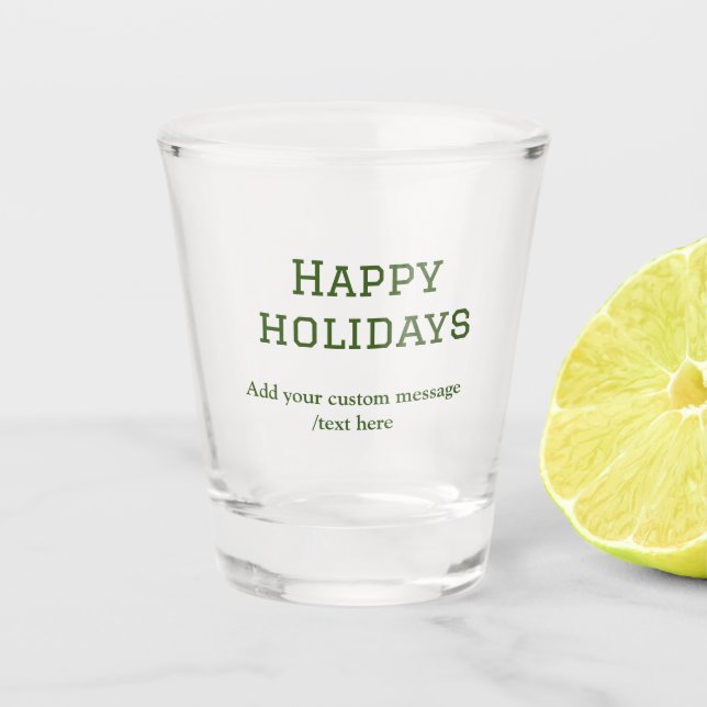 Vaso De Chupito Navidades mínimos de vacaciones felices verdes (Anverso)