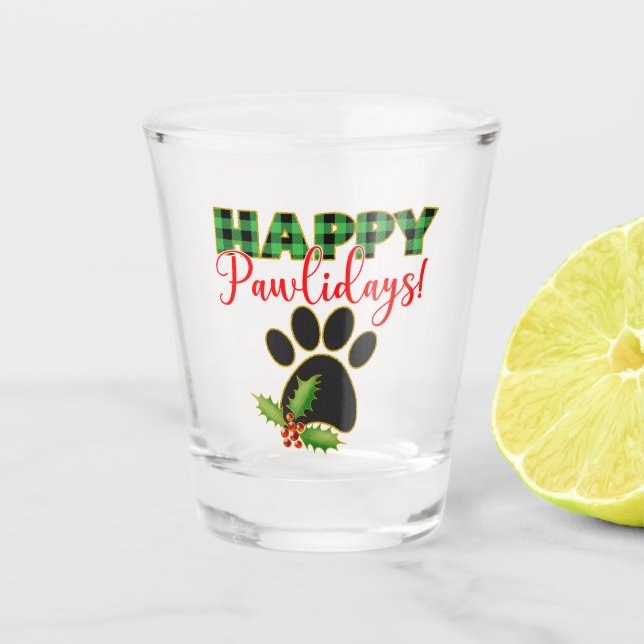 Vaso De Chupito Navidades Pawliday | Feliz feriado para los amante (Anverso)