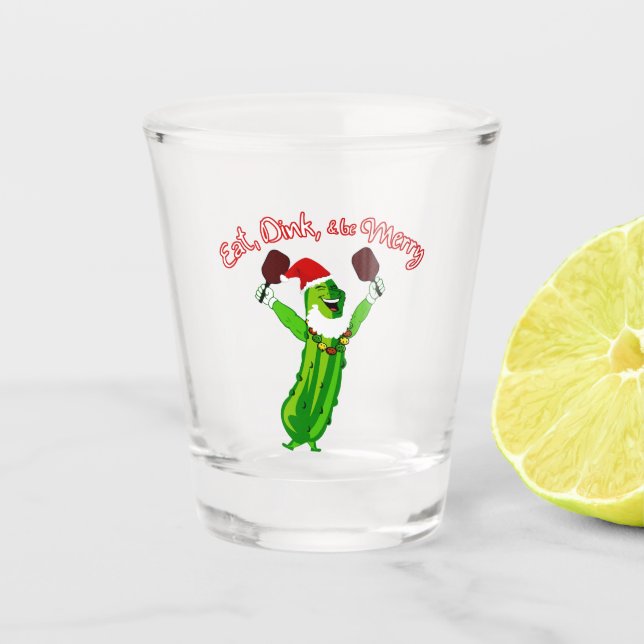 Vaso De Chupito Navidades Pickleball Santa Hat Pickle (Anverso)