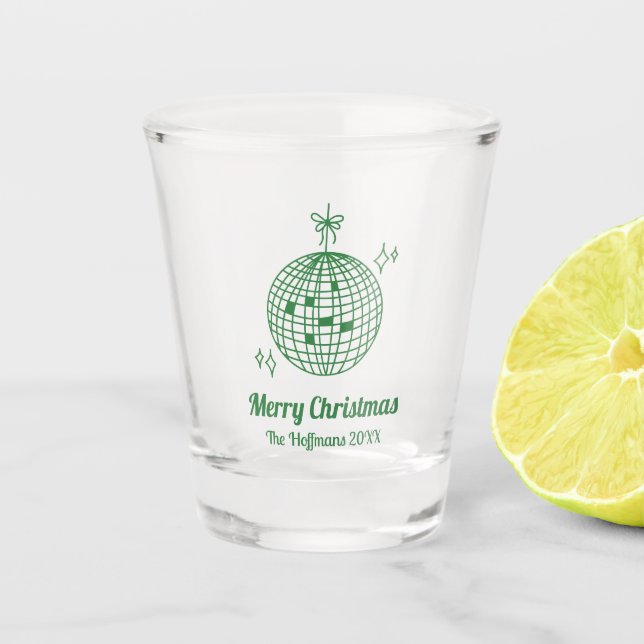 Vaso De Chupito Navidades Retro Personalizados Favorecen El Vidrio (Anverso)