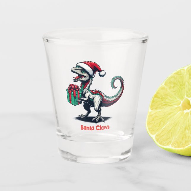 Vaso De Chupito Navidades Santa hat raptor (Anverso)