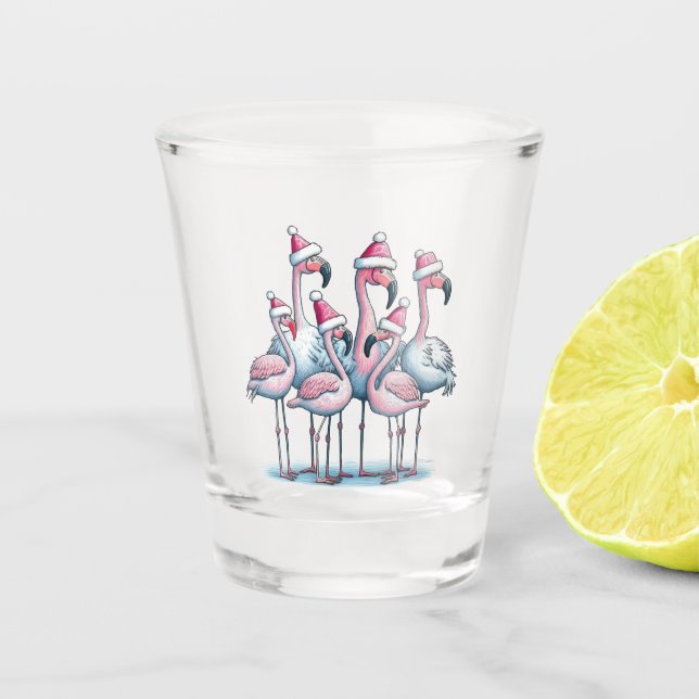 Vaso De Chupito Navidades tropicales rotan vidrio (Anverso)