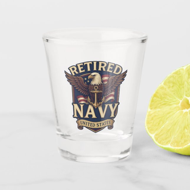 Vaso De Chupito Navy USN Veteran (Anverso)