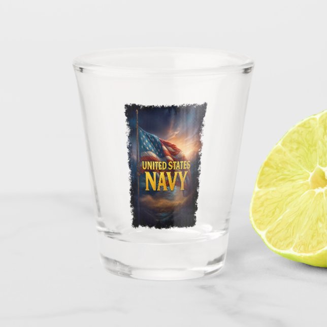 Vaso De Chupito Navy USN Veteran (Anverso)