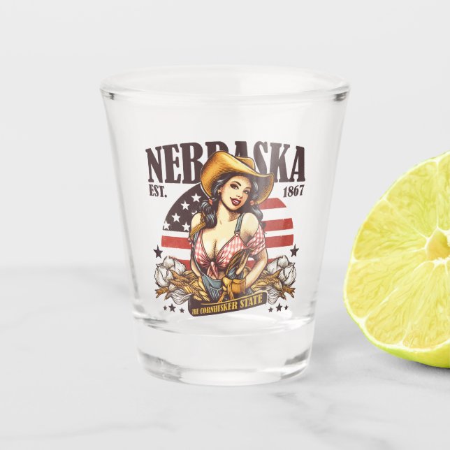 Vaso De Chupito Nebraska El Estado Cornhusker (Anverso)