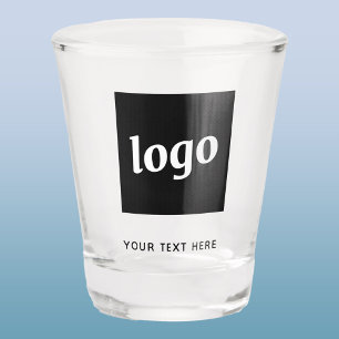 Vaso De Chupito Negocio de Logotipo y Texto Simple