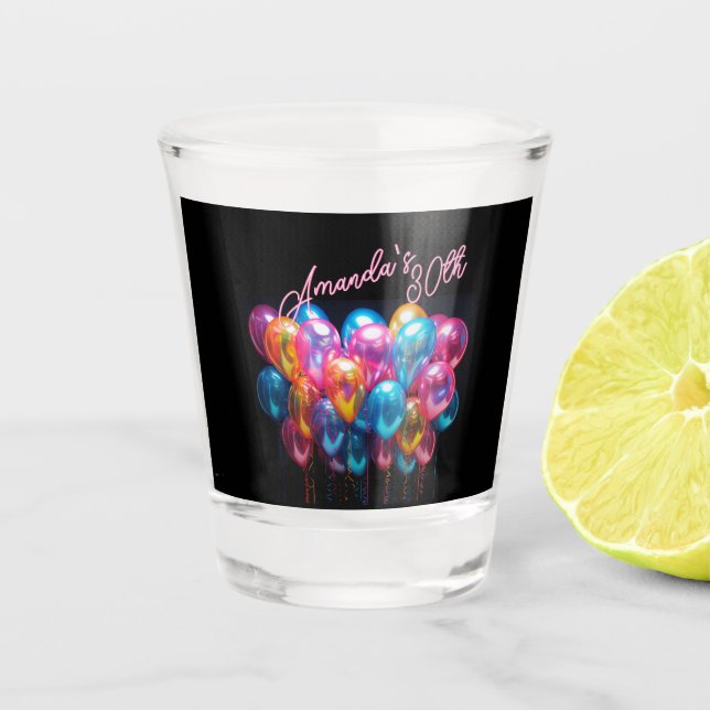 Vaso De Chupito Neon Blacklight Balloons Adulto Cocktail Cumpleaño (Anverso)