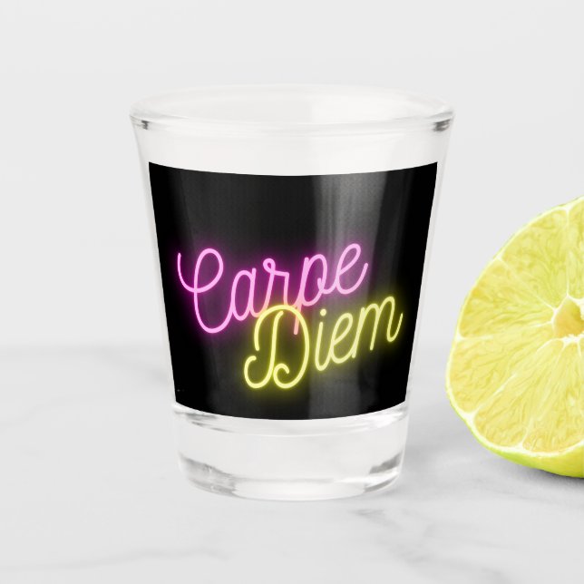 Vaso De Chupito Neon Carpe Diem Word Art (Anverso)