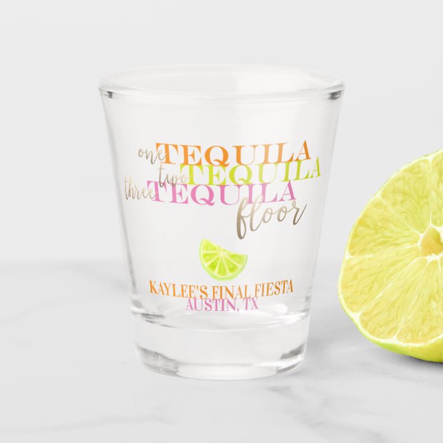 Vaso De Chupito Neon Final Fiesta Bachelorette Party Favor (Anverso)