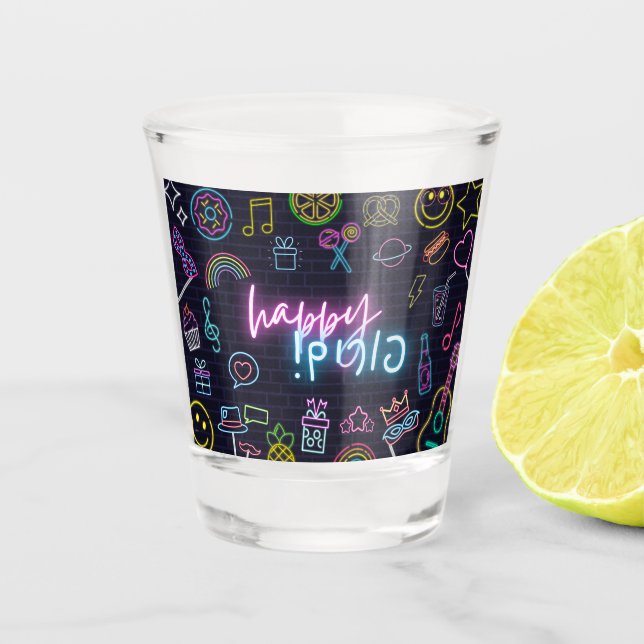 Vaso De Chupito Neon Purim (Anverso)