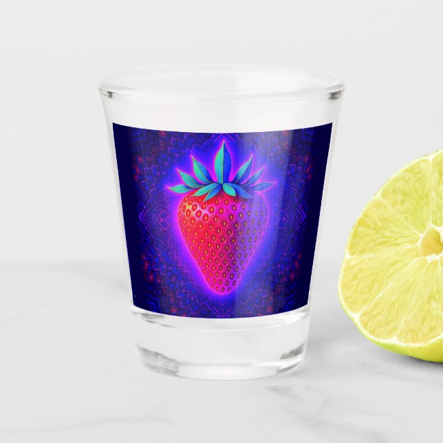 Vaso de chupito Neon Strawberry con aspecto vívido (Anverso)