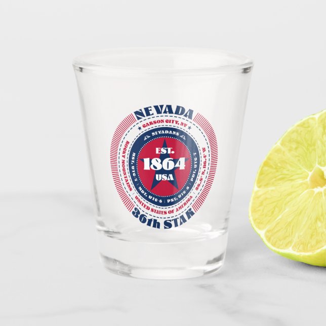 Vaso De Chupito Nevada 36.º Vidrio Patriótico Shot (Anverso)